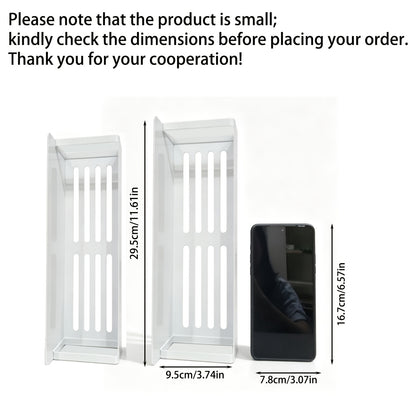 Movable Refrigerator Magnetic Spice Rack with Listed Polished Aluminum Alloy Construction, White and Black Selections for Kitchen and Small Household Storage