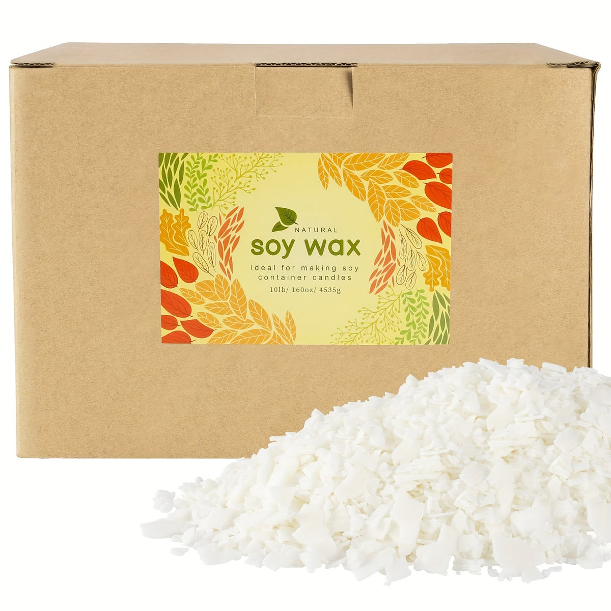 Soy Wax Flakes for Candle Making, Listed 10 lb Supply for Adult DIY Container Candle Projects, Handmade Holiday Gifts and Decorative Home Craft Creations