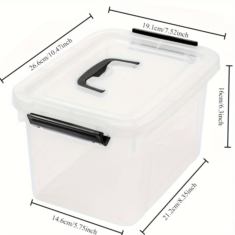Clear Latching Storage Boxes with Lids, Six-Pack of Listed 6-Quart Stackable Plastic Containers for Bedroom Supplies, Living Room and Household Organization