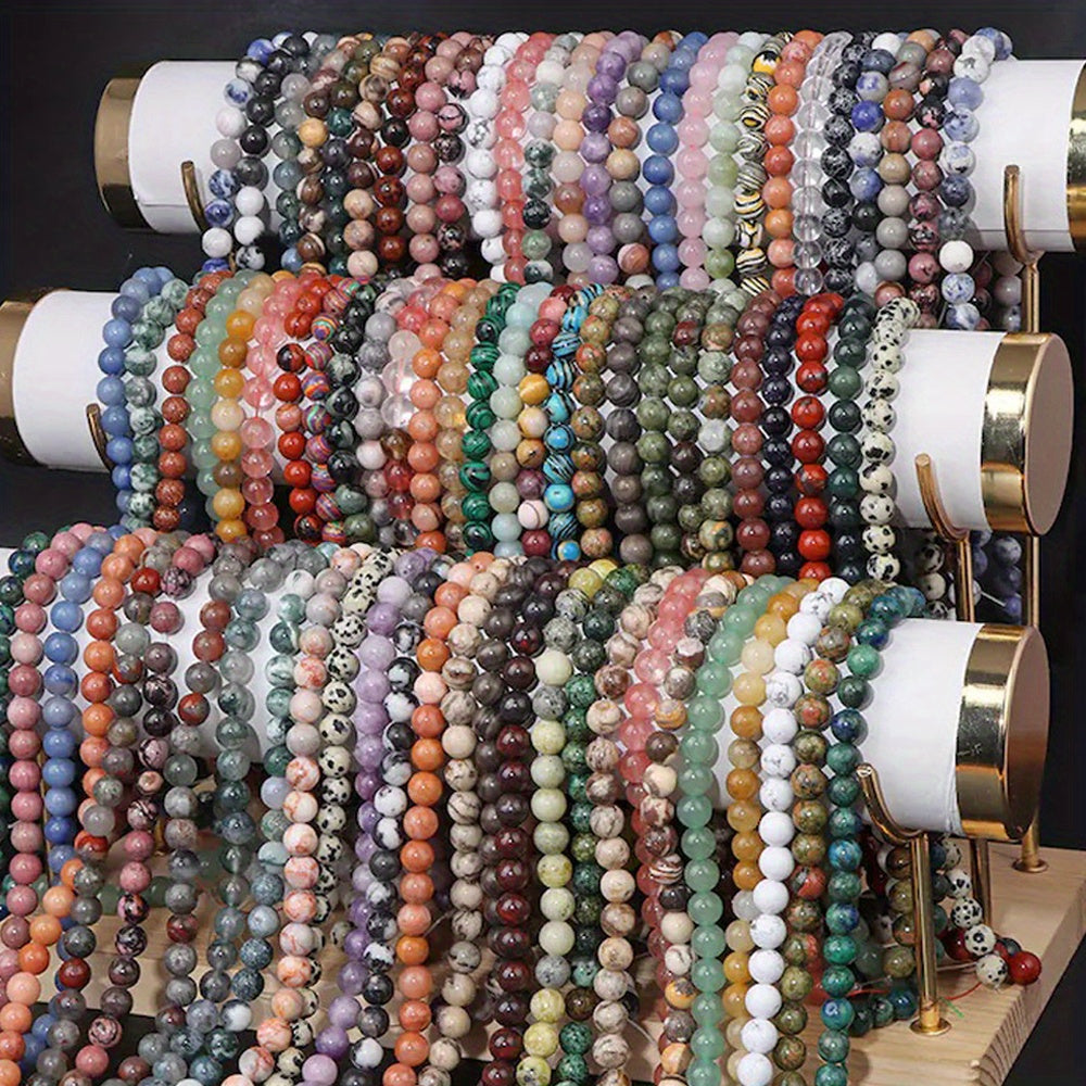 Stone Beads for Jewelry Making with Listed 8mm Size, Mixed Color 540 or 1080-Piece Assortments for DIY Bracelets, Necklaces, Earrings and Craft Projects