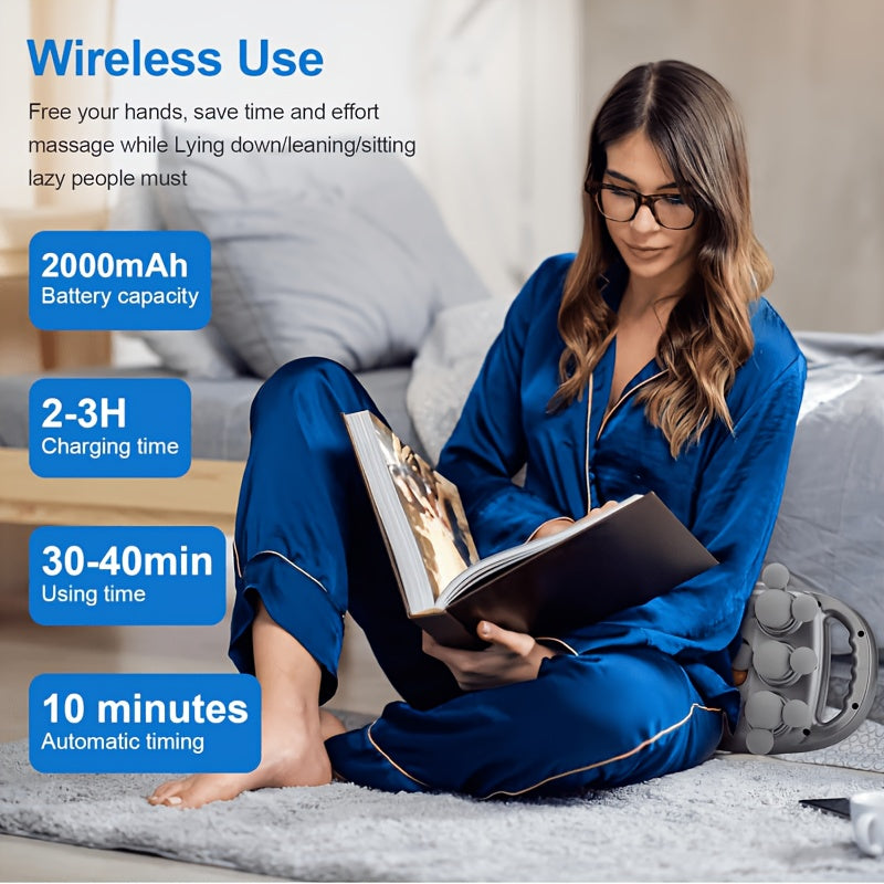 Nine-Mode Multi-Head Massage Gun with Nine Intensity Levels, USB-C Charging and Listed 10-Minute Timer, Grey, Gray 22-Head or 42-Head Model Options