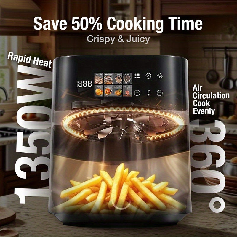 Basket Air Fryer with 6QT or 2.8QT Capacity Options, Listed LED Touchscreen and Nonstick Basket, Black Hot Air Cooker for Everyday Kitchen Meals and Snacks