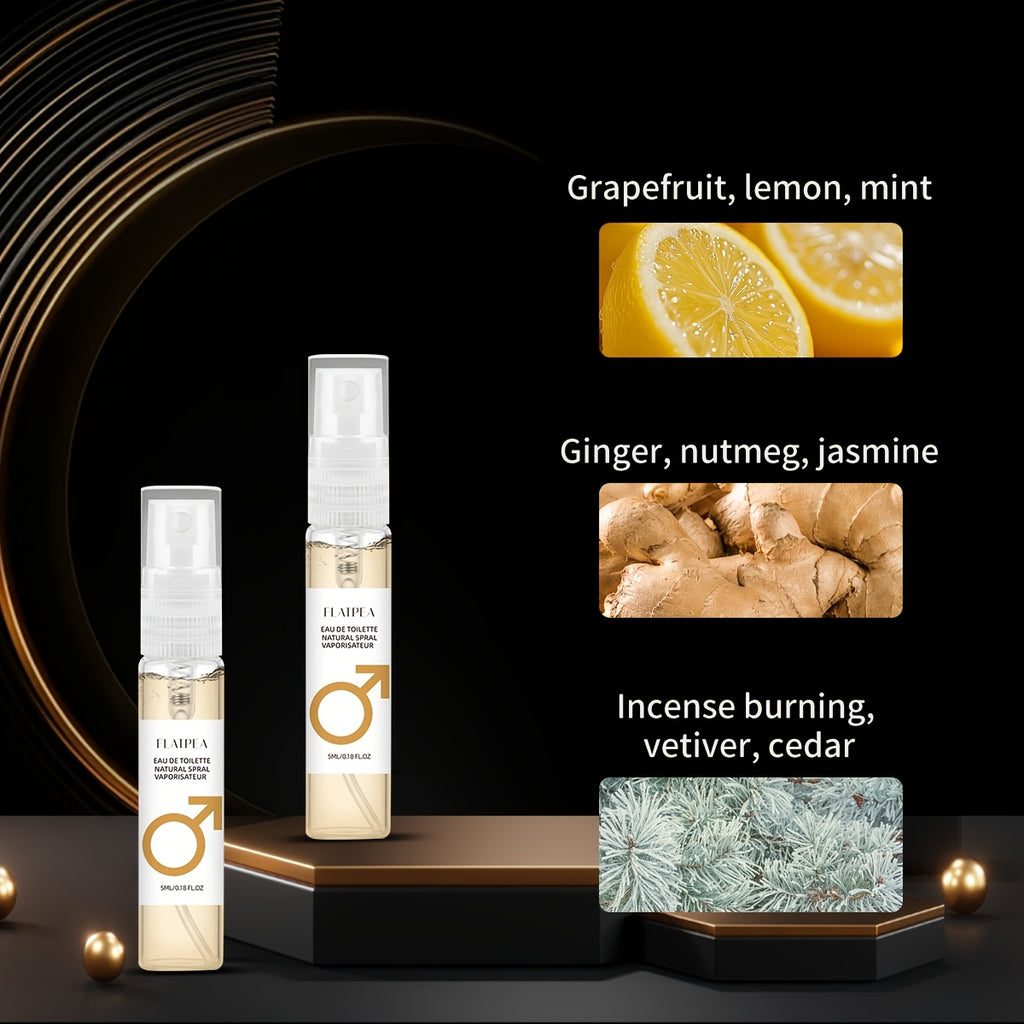 Woody Citrus Men's Cologne with Listed Lemon Notes, Two-Piece Box and Male Standard Black Option for Everyday Grooming, Date Nights and Fragrance Gifts