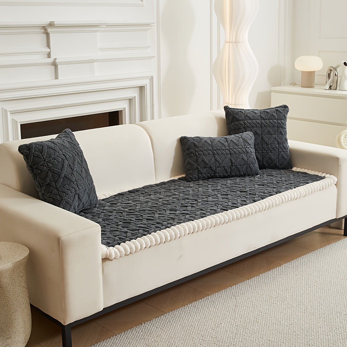 Quilted Sofa Cushion Cover, Single Polyester Seating Layer in Five Colors with Loveseat, 3-Seater, 4-Seater and Plus4 Options for Living Room Refreshes