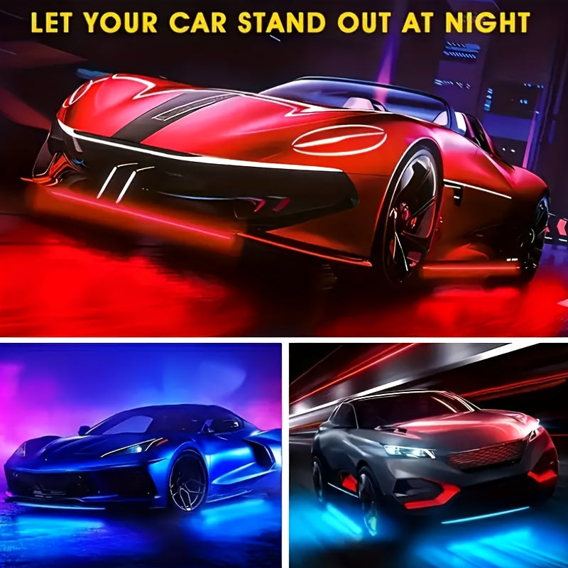 Exterior LED Accent Lighting Kit with Multiple Scene Modes, App and Wireless Control for Compatible Car, Truck and SUV Decorative Vehicle Lighting