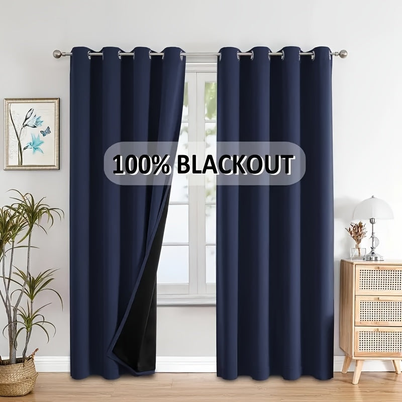 Blackout Curtains with Grommet Top in a Two-Panel Set, Five Color Choices and Seven Size Options for Bedroom, Living Room and Dining Room Window Styling