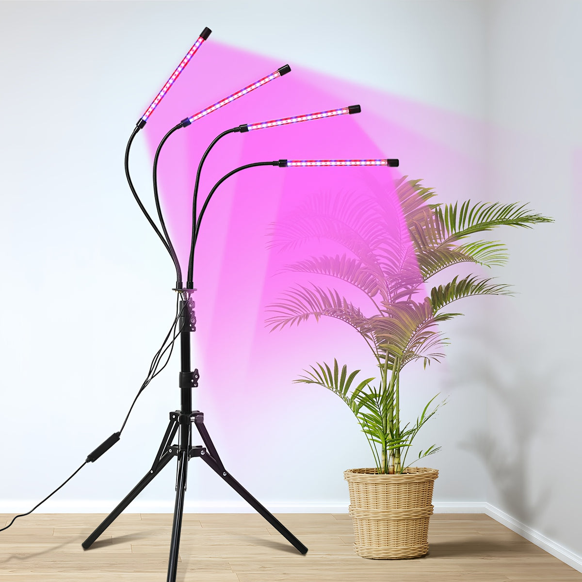 LED Plant Grow Lamp with 3, 9 or 12 Hour Timer, Adjustable Brightness and Swivel Tube, Clip or Floor Options with Multiple Lamp Heads for Indoor Gardening