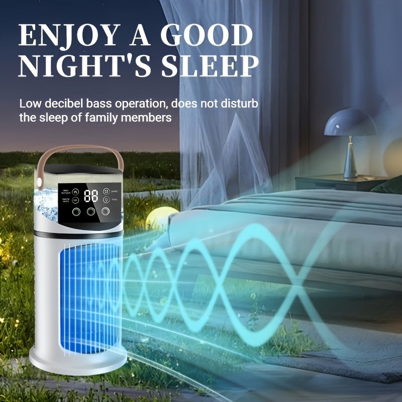 Mini Air Cooler Fan with Humidifier, Portable USB Evaporative Cooling Fan with 400ML Water Tank, 25dB Ultra Quiet, 6-Hour Timer and 7-Color Night Light, Adds Ice Cubes for Extra Cold Air, for Home Office and Dorm