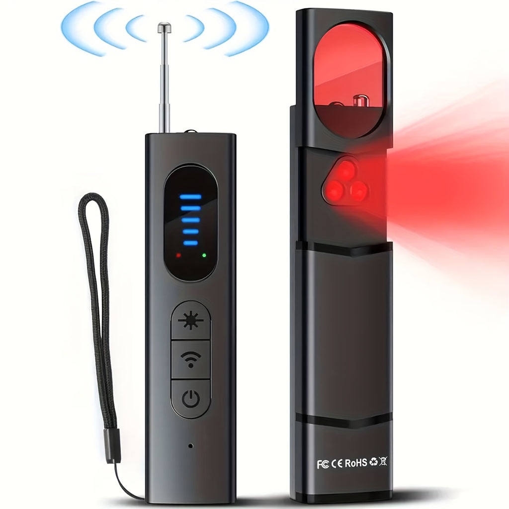 Hidden Camera Detector and RF Signal Scanner, Portable Rechargeable Anti-Spy Bug Finder for Hotel Travel, Home, Office and Car Checks