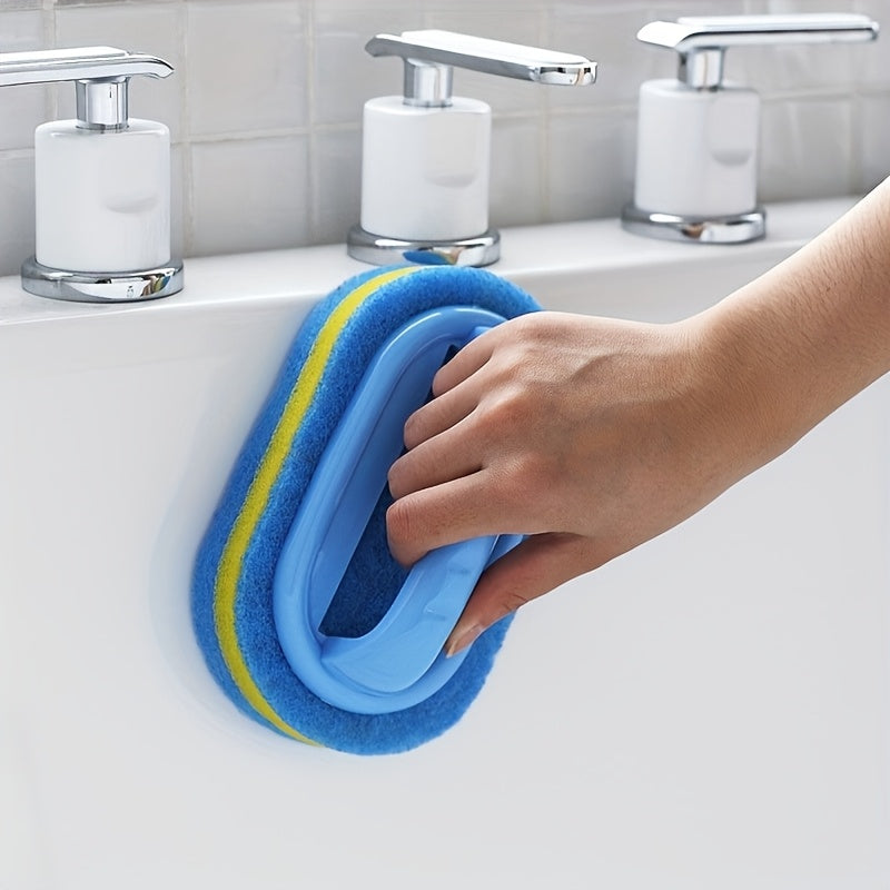 Blue Household Cleaning Sponge for Compatible Kitchen and Bathroom Surfaces, Multipurpose Cleaning Tool with Listed Glass, Ceramic and Wall Cleanup Uses