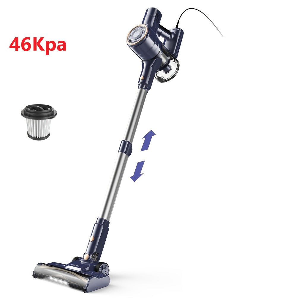 Stick Vacuum Cordless 46Kpa Powerful Suction, 6-in-1 Lightweight Vacuum Cleaner with Anti-Tangle LED-Lit Brush Head, Removable Battery for Hardwood, Carpet and Pet Hair
