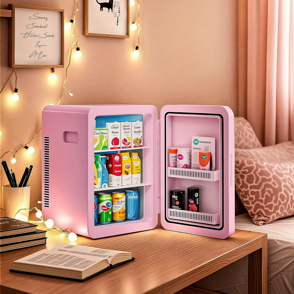 Portable Mini Fridge by ADVWIN, Glass-Front Cooler and Warmer with Listed AC/DC and 12V Support for Bedroom, Office, Dorm and Car Use