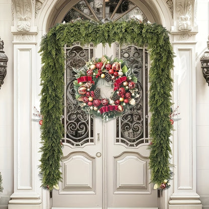 Norfolk Pine Garland by HMASYO, 6 FT Green Artificial Christmas Greenery with Listed 105 Branches and Real Touch Styling for Mantel and Table Displays