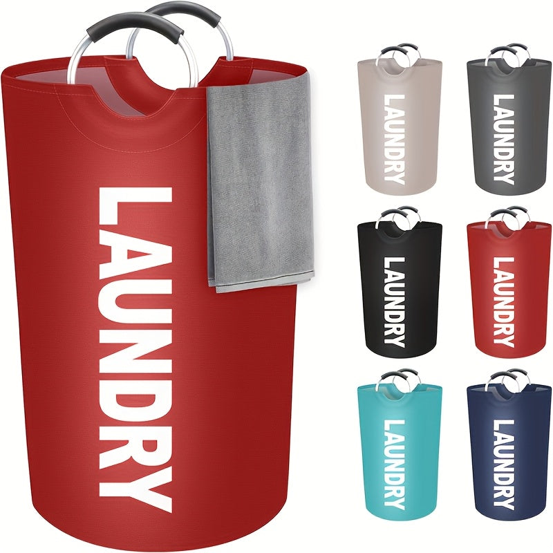 Foldable Laundry Basket with Padded Carry Handles, Stand-Alone Clothes Hamper in Six Colors for Bedroom and Laundry Room Organization