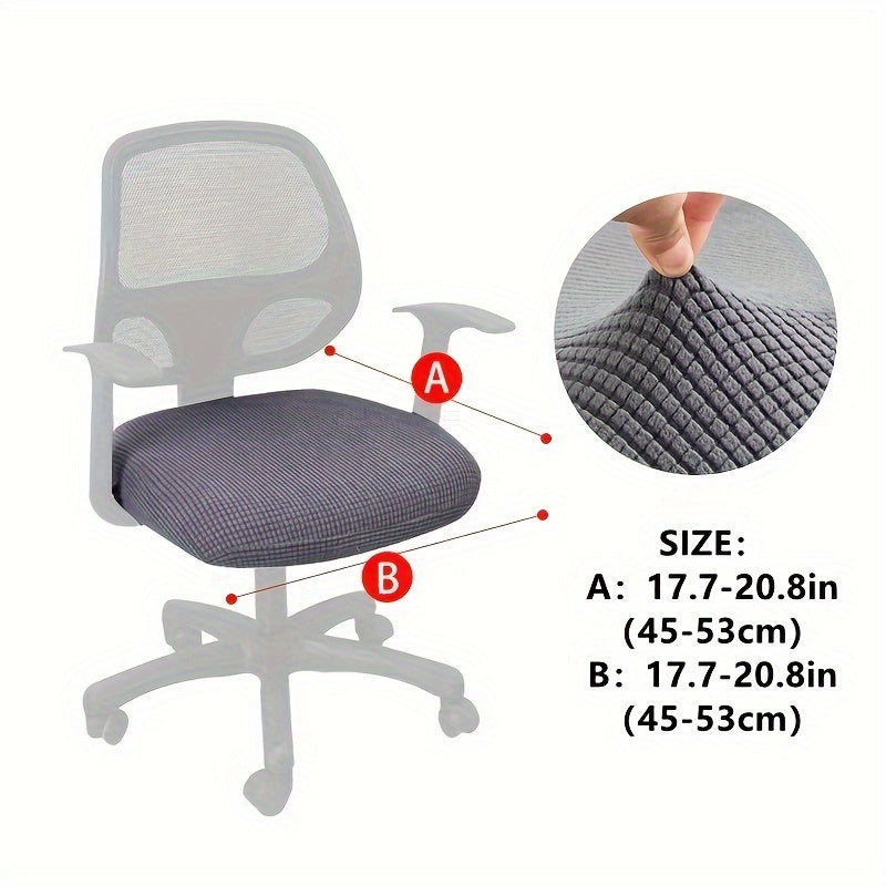 Stretch Office Chair Cover with Knit Jacquard Texture, Polyester Elastane Fabric and Elastic Band Closure, 1-Piece Dust Cover for Compatible Desk Chairs