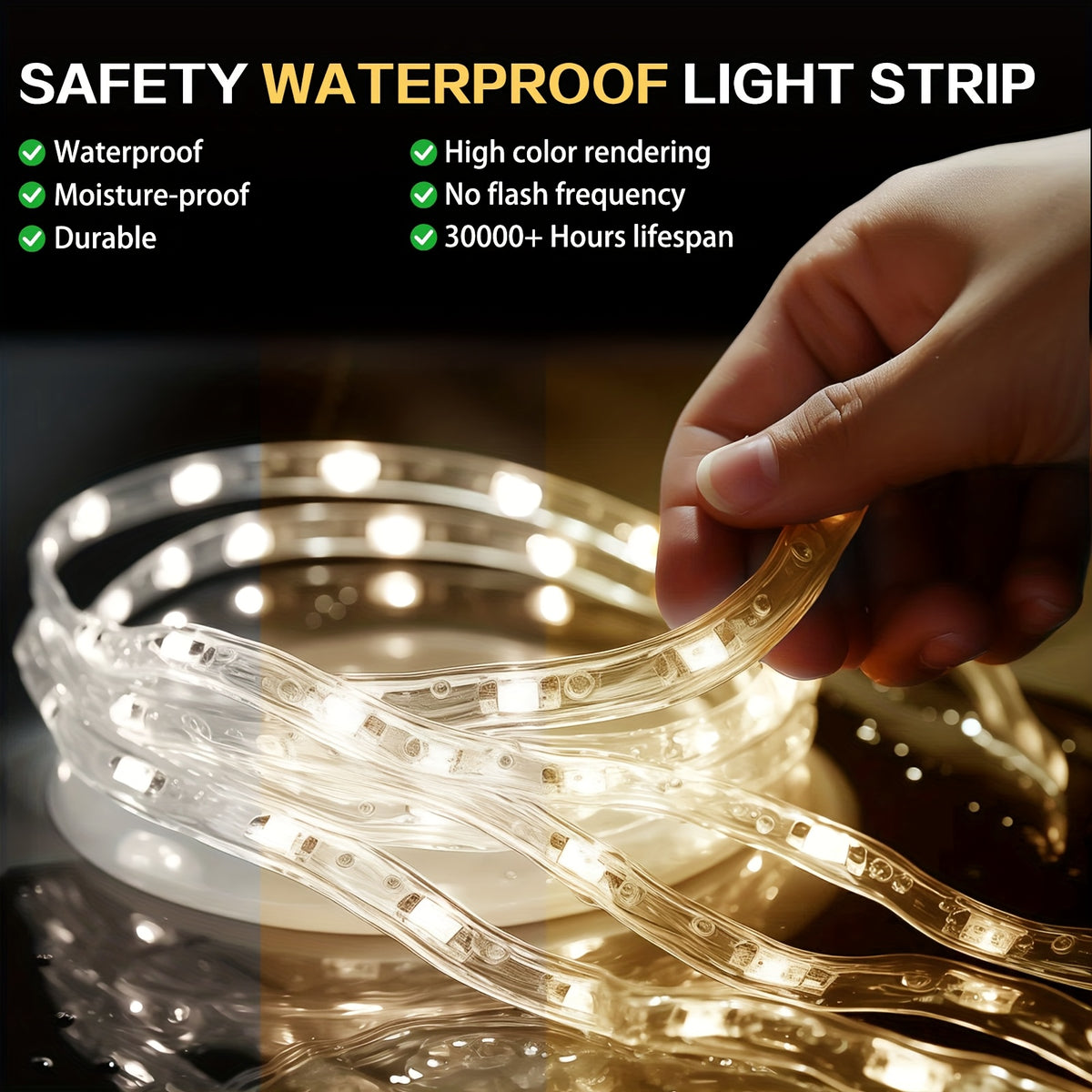 LED Bathroom Vanity Mirror with Listed Anti-Fog Function, Dimmable Three-Color Front and Back Lighting, Wall-Mounted Mirror with Multiple Size Options