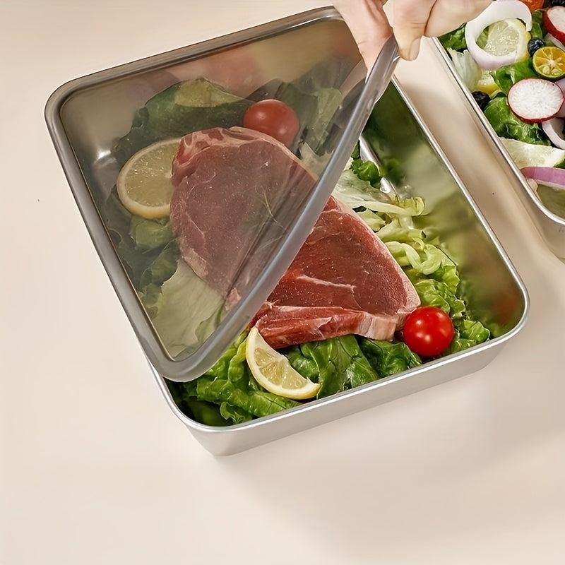 Stainless Steel Leftover Containers, Listed 3-Piece Reusable Food Storage Selection with Stackable Design for Everyday Kitchen and Refrigerator Organization