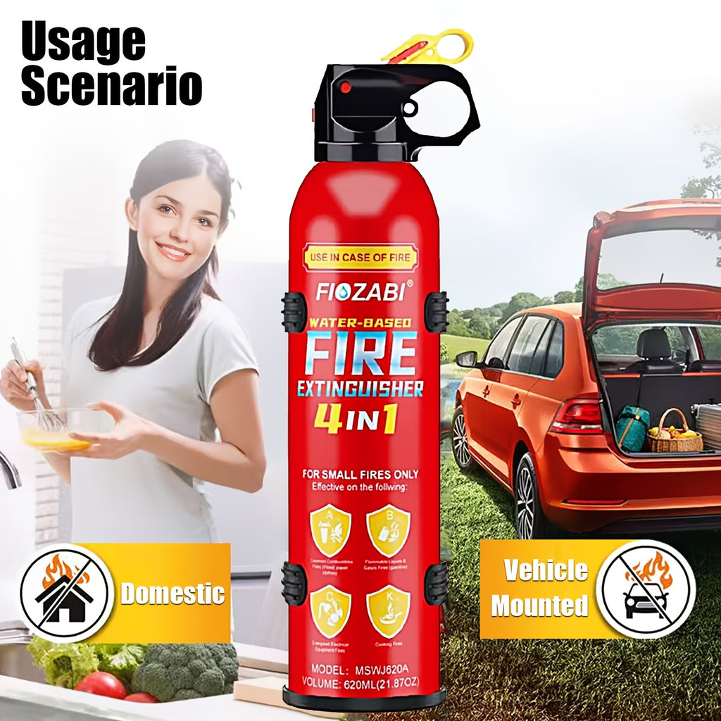 Portable Fire Extinguisher Spray by FIOZABI, Listed Water-Based Formula with Bracket Reference and 1, 2, 4, 8 or 24 Bottle Options for Preparedness Planning
