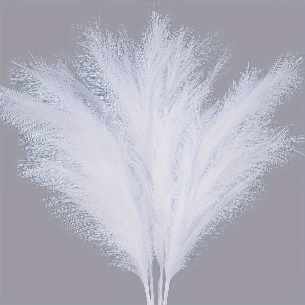 Artificial Pampas Grass for Boho Home Decor, Listed 10-Piece Bouquet for Living Room, Dining Table, Bedroom and Wedding Arrangements, Vase Not Included
