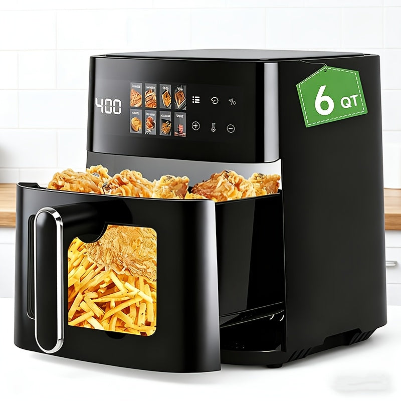 Basket Air Fryer with 6QT or 2.8QT Capacity Options, Listed LED Touchscreen and Nonstick Basket, Black Hot Air Cooker for Everyday Kitchen Meals and Snacks