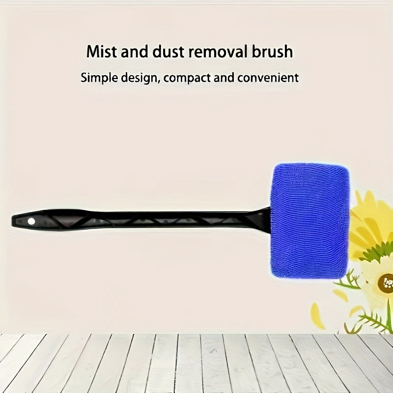 Windshield Cleaning Tool with Replaceable Heads, 2-in-1 Car Window Brush for Fog Wiping and Dust Removal, Manual Auto Glass Care in 2pcs Option