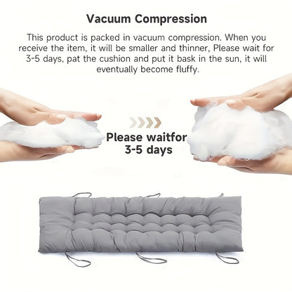 Tufted Rocking Chair Cushion, One-Piece Seat and Back Pad with Ties, 18.9 x 47 Inches for Compatible Recliner Seating in Five Color Options