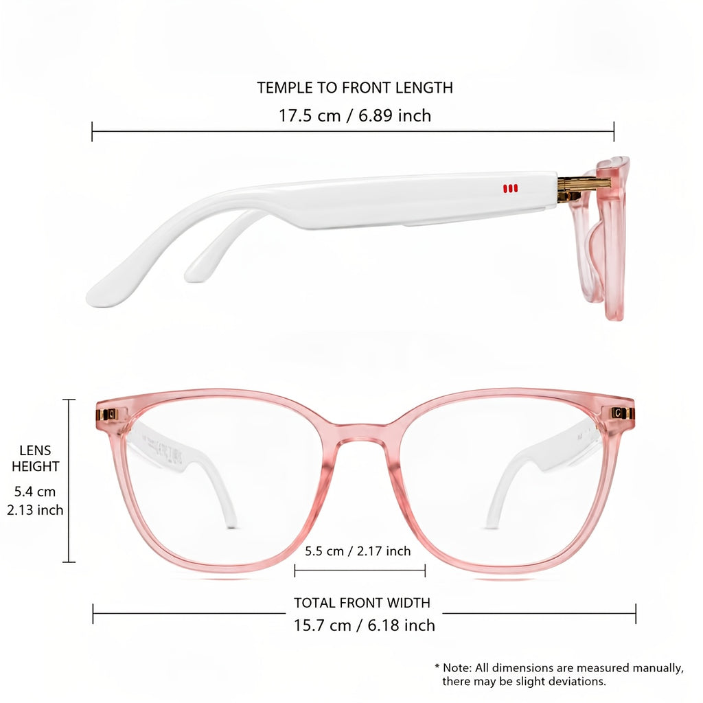 Smart Audio Translation Glasses with Built-In Microphone and Speaker, M09A, YX04 and Translucent Pink Options for Travel Conversations, Calls and Office Use