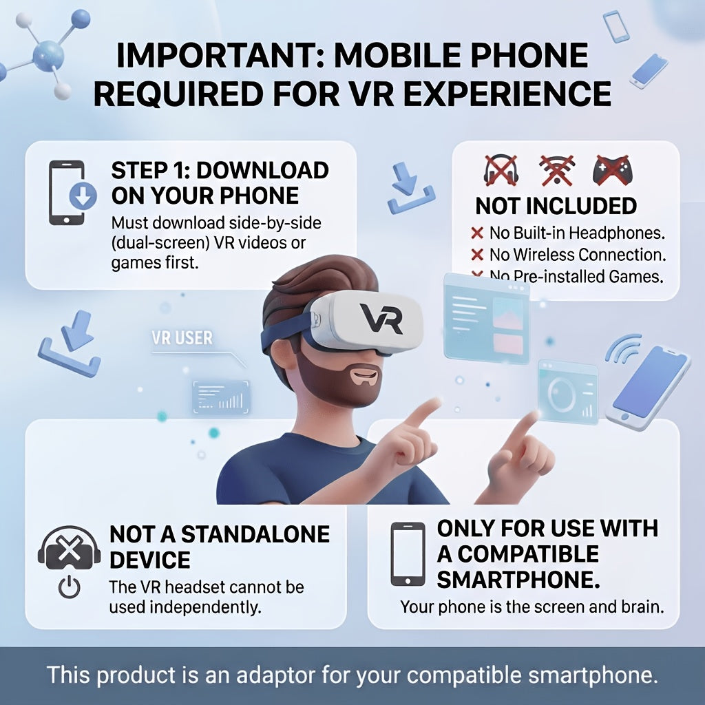 Phone VR Headset Bundle with Retro Handheld Game Console and Watch, Three-Piece Set with Listed 4.5–7-Inch Phone Fit and Multiple Color Combinations