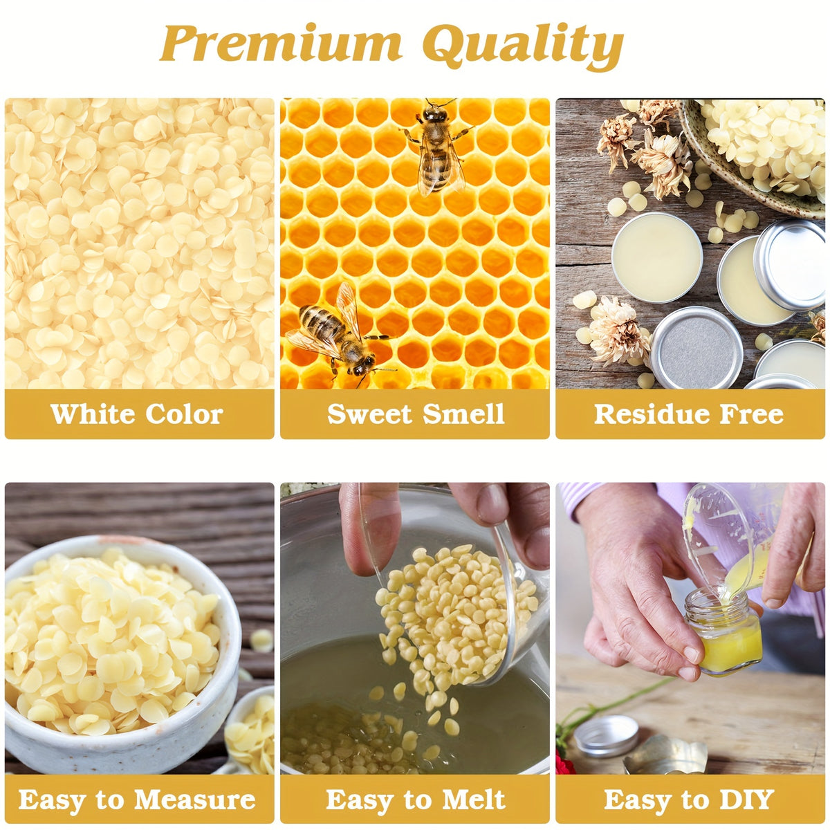 Beeswax Granules White 5LB for Candle Making and DIY Wax Crafts, Listed Triple-Filtered Wax Supply for Adult Hobby Projects and Handmade Gift Preparation