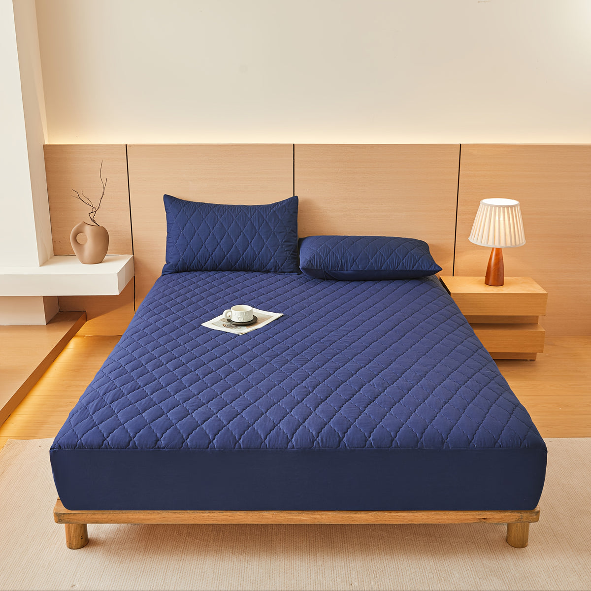 1pc Multi-Color WATERPROOF Mattress Protector Cover, No Pillowcase or Pillow Insert, Soft and Comfortable Solid Color Bedding Waterproof Mattress Cover for Bedroom Guest Room, WATERPROOF Fitted Sheet (Fitted Sheet Only)