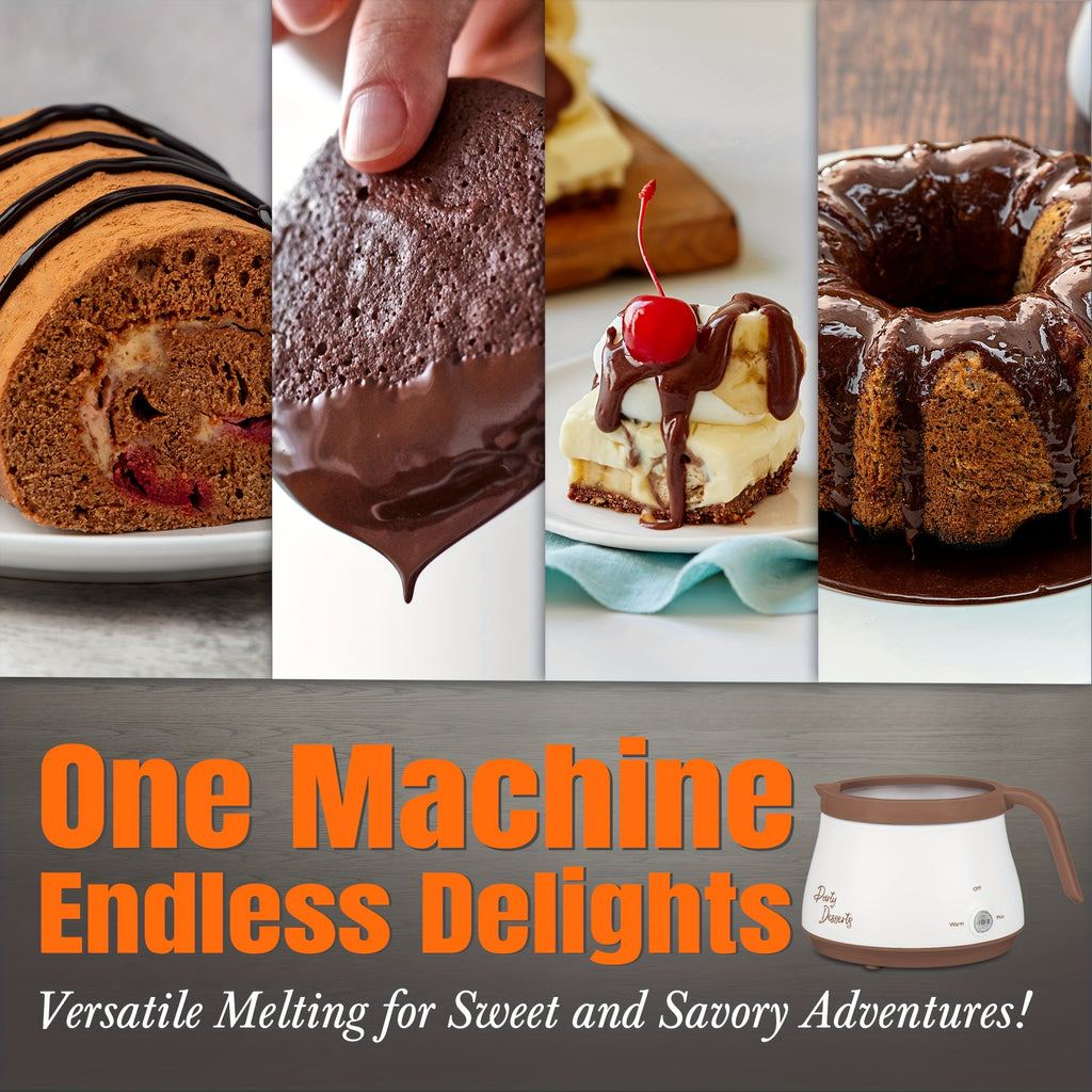 Candy Melting Pot with Listed One-Cup Capacity, Single Chocolate Preparation Pot in Brown or Gray for Cake Pops, Cookie Decorating and Homemade Cake Treats