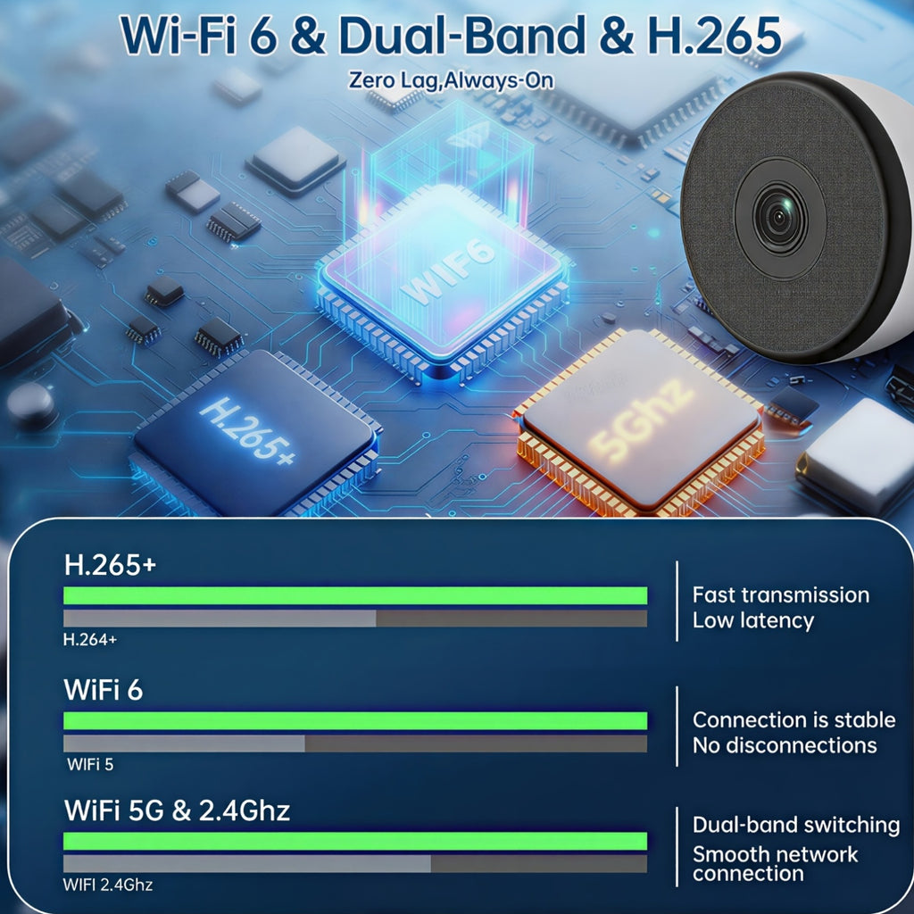 4MP Wireless Window Camera with Dual-Band WiFi, Two-Way Audio and Motion Tracking, AI Blacklight or Full-Color Single-Camera Options for Indoor Pet Monitoring