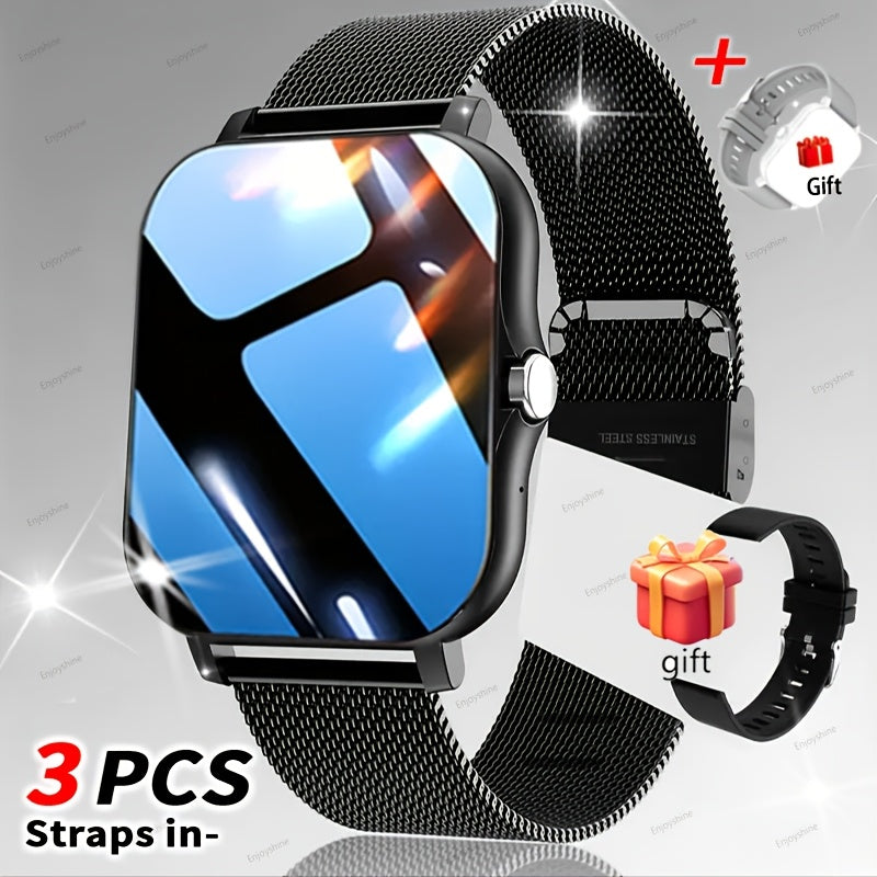 TFT Touchscreen Calling Smartwatch with Listed 1.83-Inch Display, 180mAh Battery, TPU and Steel Straps, Camera and Music Functions in Four Color Options