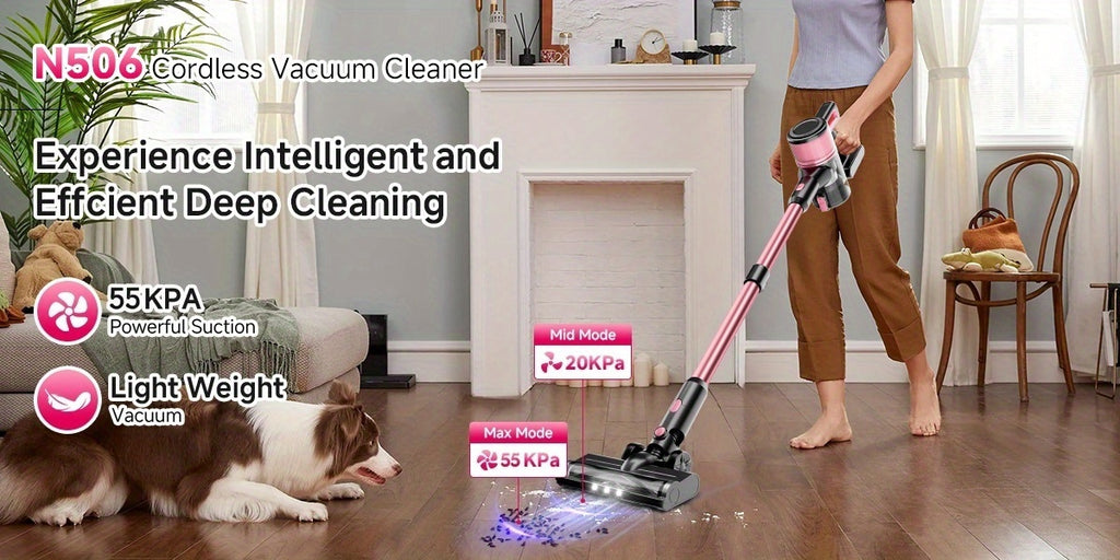 8-in-1 Cordless Vacuum Cleaner for Home, Lightweight Wireless Household Vacuum for Hardwood Floors, Carpets and Pet Hair in Four Color Options