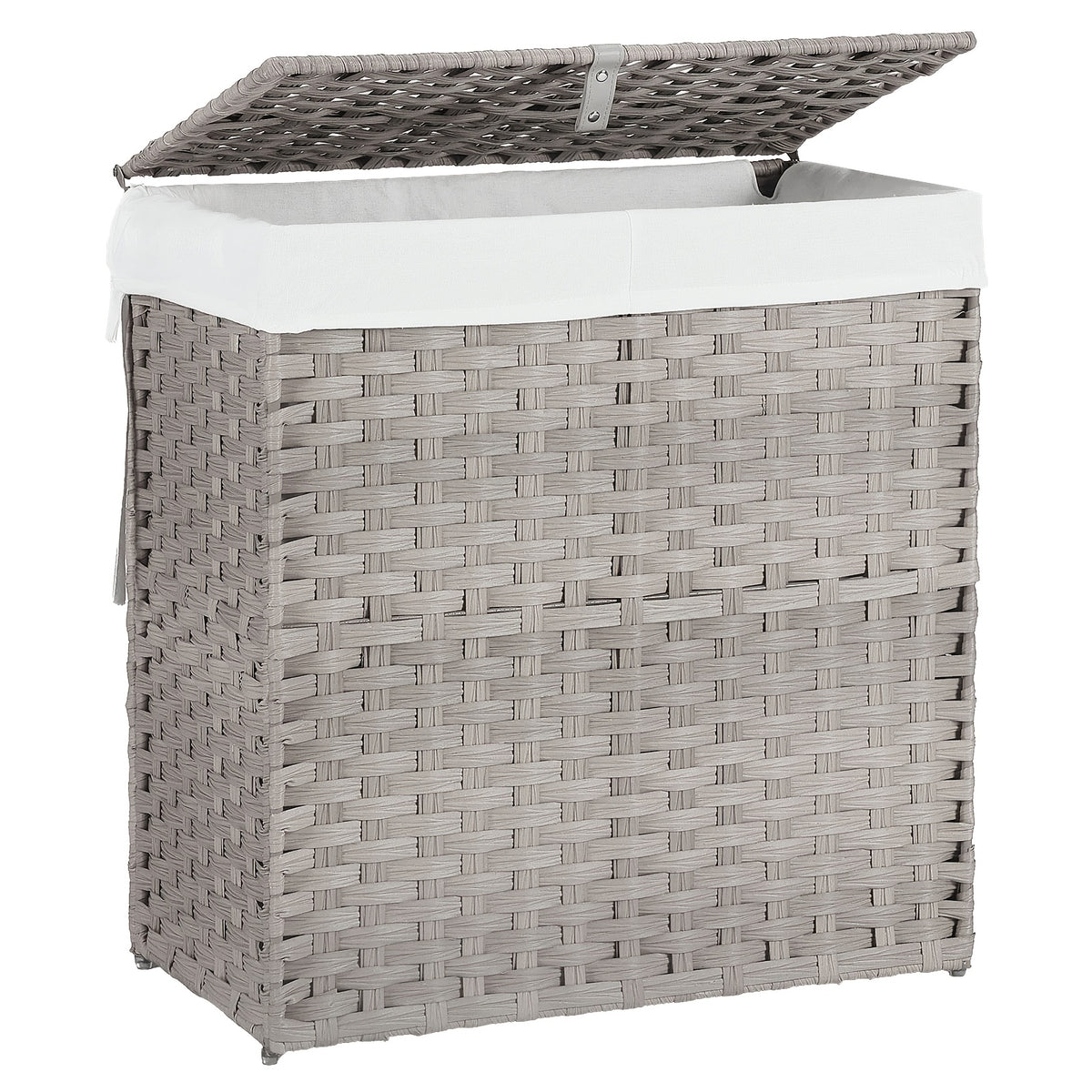 Laundry Hamper with Lid and Detachable Double Inserts, Foldable Clothes Basket in Three Capacity Options for Bedroom, Bathroom and Laundry Room Organization