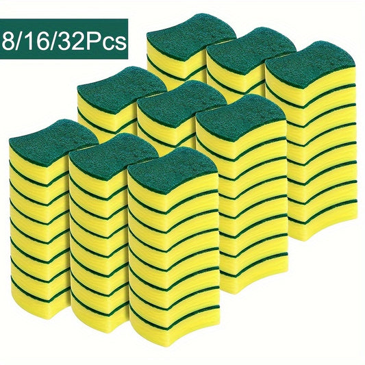 Melamine Foam Cleaning Sponges 8-Pack with Double-Sided Design for Compatible Kitchen and Bathroom Surfaces, Household Scrubbing Pads for Everyday Cleanup