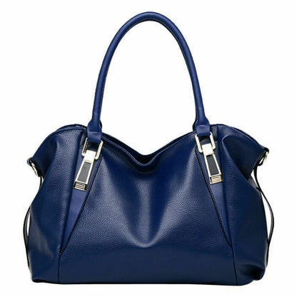 Three-Way Carry Tote Bag with Multiple Compartments and Zippered Pocket, Handheld, Shoulder or Crossbody Handbag in Black, Blue, Wine Red or Pink for Daily Outings