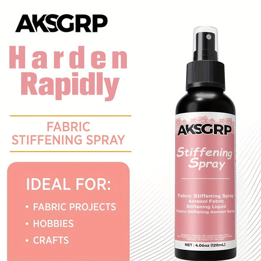 Fabric Stiffener Spray by AKSGRP, Listed Water-Based Formula in 30ml, 50ml or 120ml Pink Bottles for Compatible Hat Shaping, Bags and DIY Textile Craft Projects