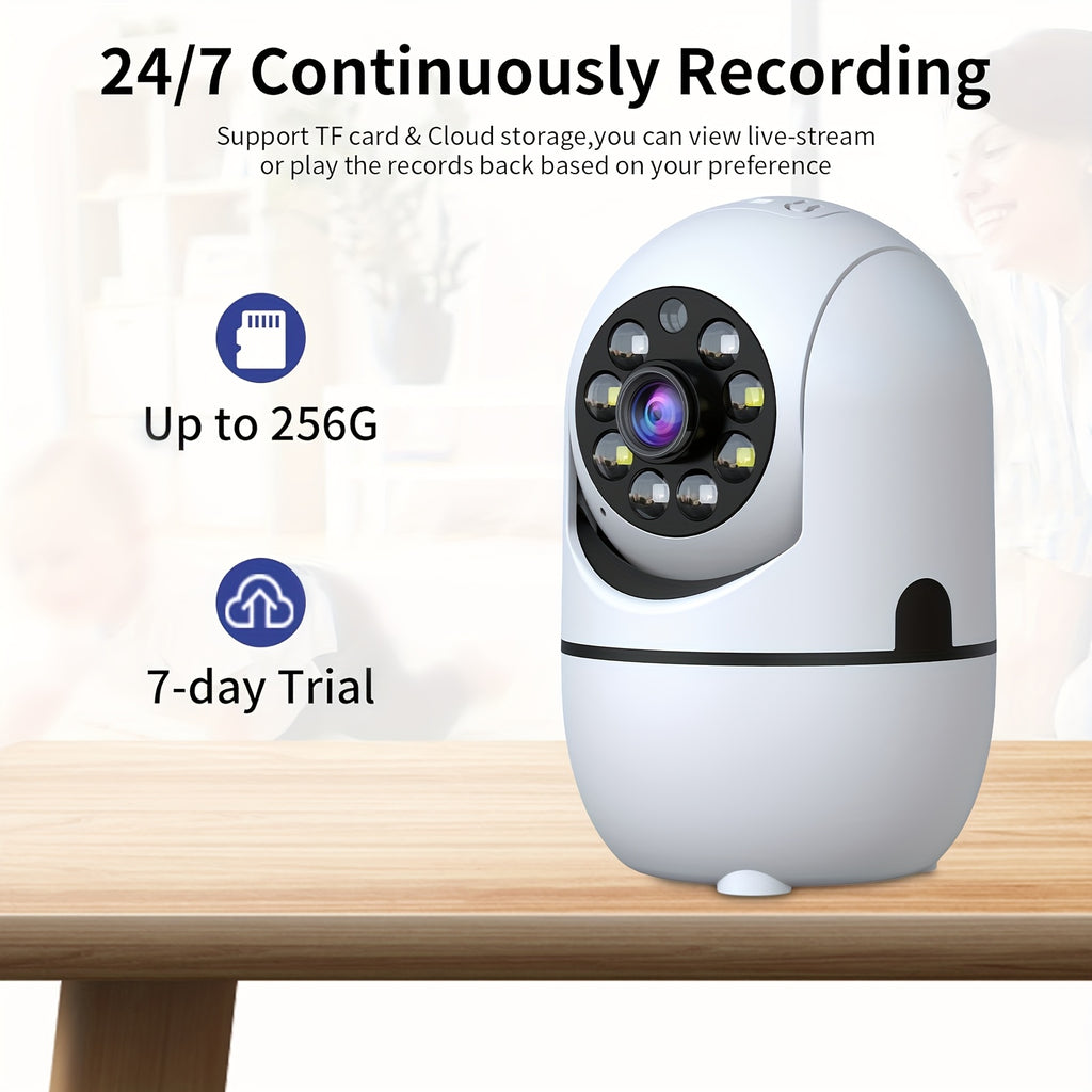Indoor Security Camera 2 Pack, Baby & Pet Monitor with 355° Pan Tilt, Full-Color Night Vision, Motion Detection, 2-Way Talk, Dual WiFi 2.4G/5G, Cloud & SD Storage, Alexa Smart Home Cameras