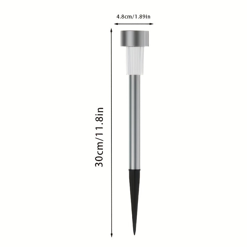 Solar LED Rod Lights with Listed Stainless Steel and IP44 Rating, 20 to 50 Piece Pack Labels in Multicolor, White or Warm Light for Garden and Patio Decoration