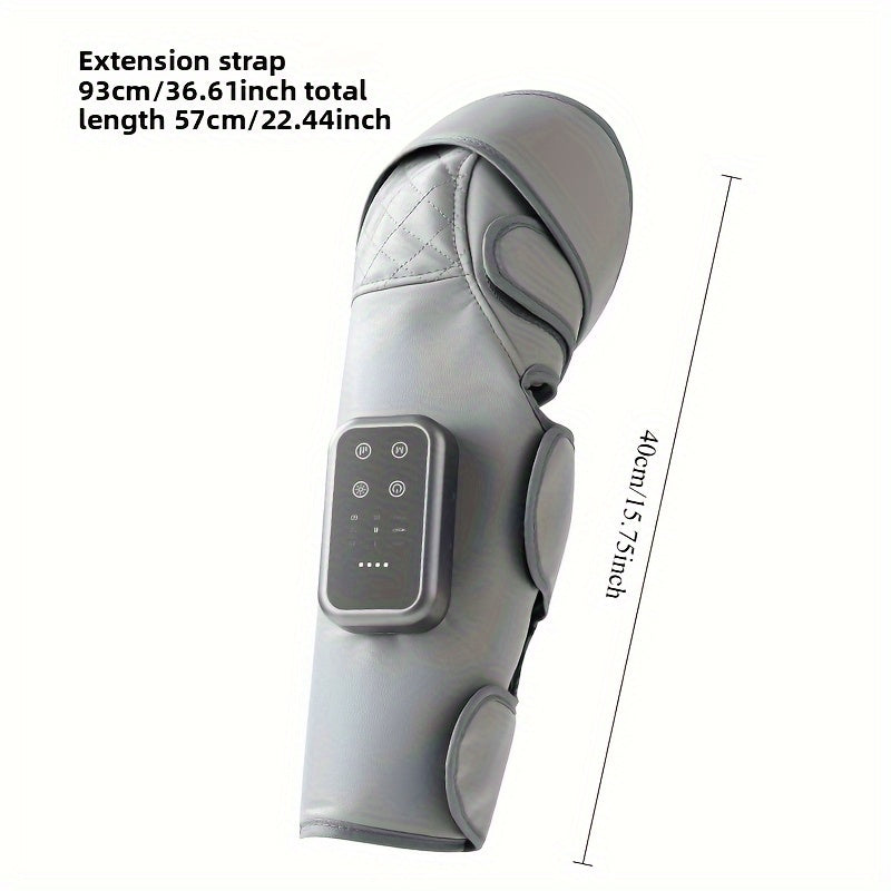 Light Gray Cordless Knee and Leg Massager with Listed Air Compression, Three Modes and Intensities, Knee-Only Heat and 20-Minute Auto-Off, Cable and Manual
