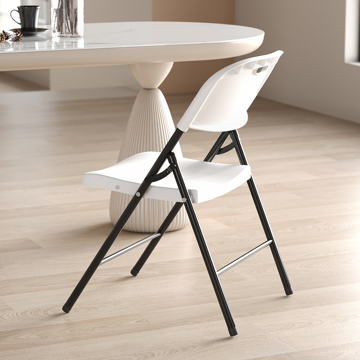 Folding Chairs Type C in Four, Eight or Ten-Pack Options, Foldable Guest Seating with Listed PP Plastic for Dinner Parties, Events and Home Gatherings