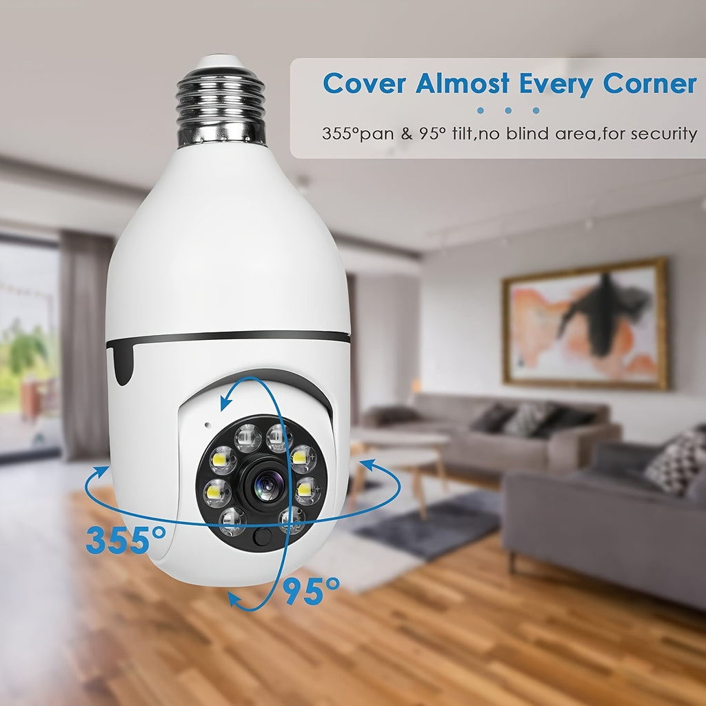 E27 Light Bulb Security Camera Set of 2, CL201 WiFi Cameras with Listed 4MP Video, Color Night Vision, Motion Detection and Two-Way Audio