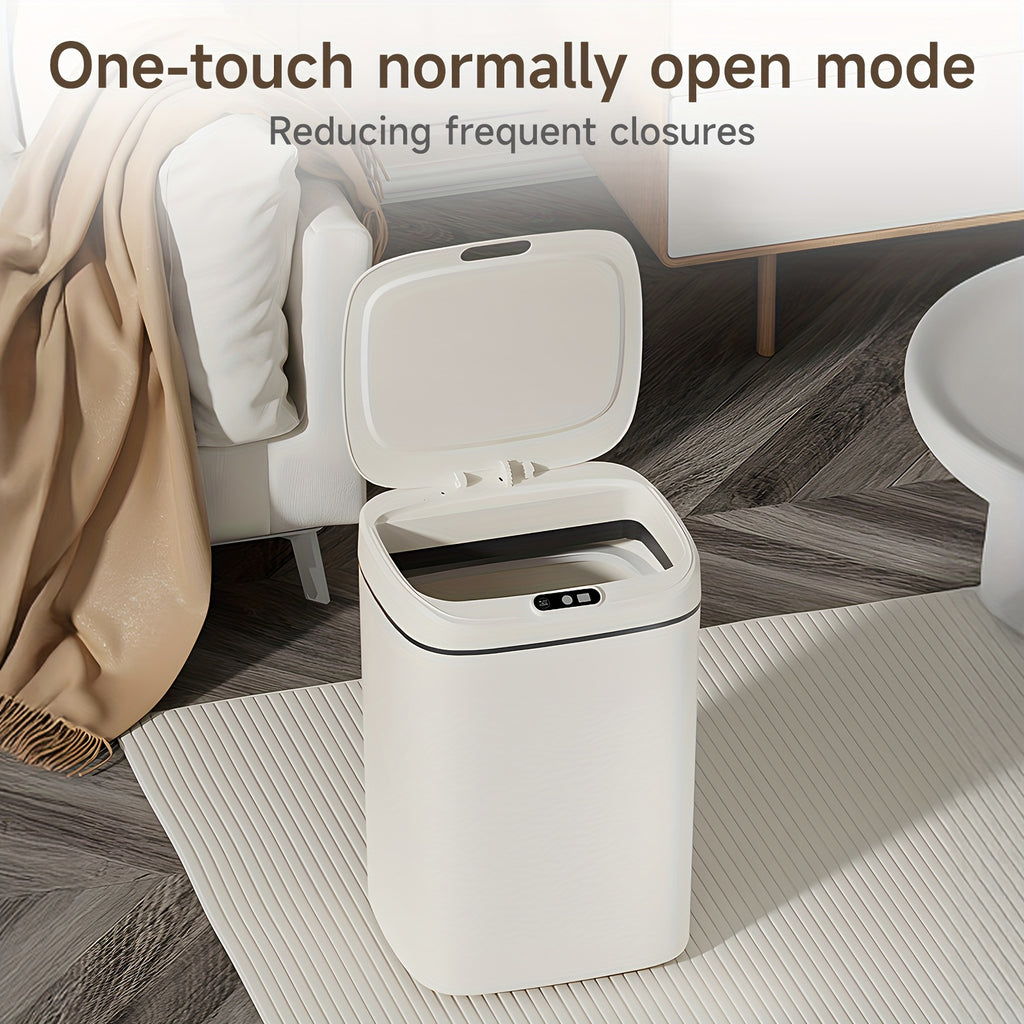 Touchless Plastic Trash Can with Motion Sensor Lid, 3.17 or 4.23-Gallon Capacity Options and Selected Bag Rings or Holders for Kitchen, Bathroom and Office