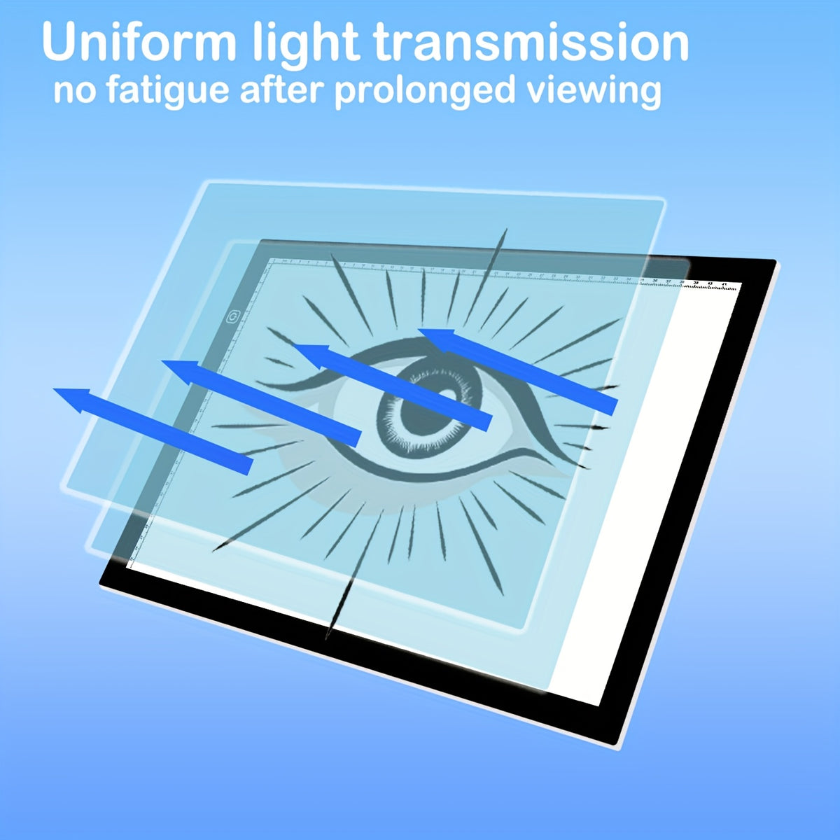Dual Strip LED Drawing Light Board with Ten-Level Adjustable Brightness and Listed Acrylic Surface, Black Light Pad in Two Sizes for Tracing, Sketching and Diamond Painting