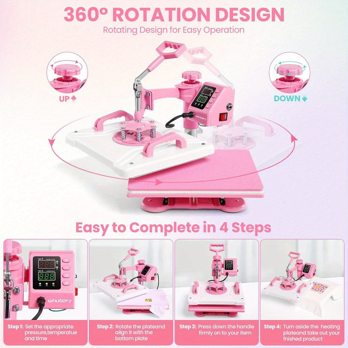 Combo Heat Press Machine with 5-in-1 or 8-in-1 Attachment Sets, 15x15 and 15x12 Inch Options or 12x10 Inch Textile-Only Press for DIY Customization