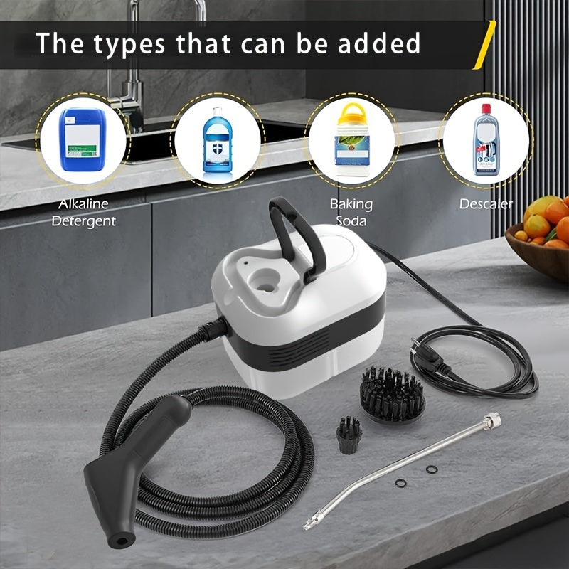 Pressurized Steam Cleaner for Kitchen and Bathroom, Handheld Cleaning Machine with Listed 105°C Steam, Three-Brush and Glass Scraper Kit Options