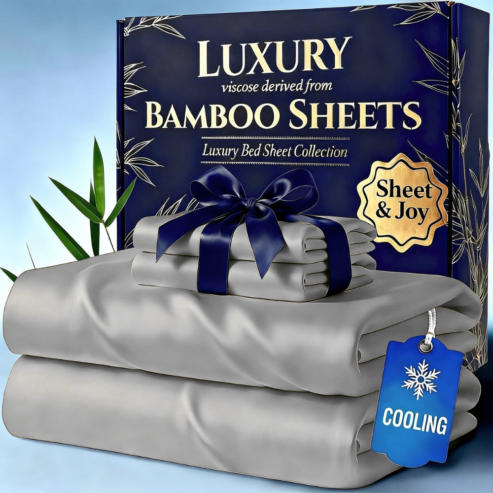 20 Inch Pocket Bed Sheet Set, Four-Piece Bedding with Listed Cooling Comfort, Fitted Sheet, Flat Sheet and Pillowcases in Twin, Full, Queen and King Options