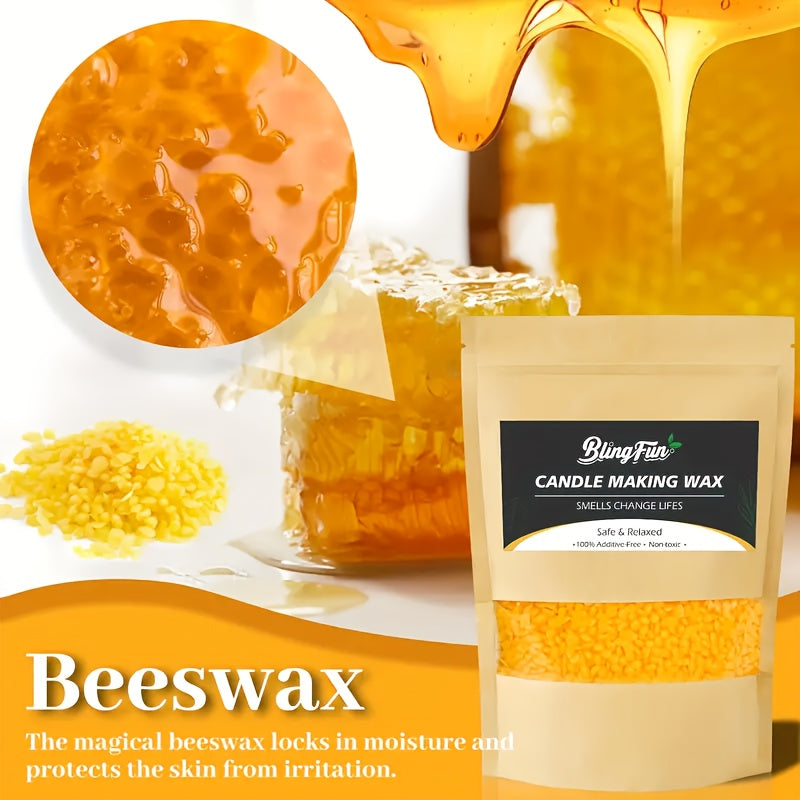 White Beeswax by BlingFun for Candle Making, 2LB 32OZ Granular Wax Supply for Compatible Scented Candle Projects, Decorative Crafts and Handmade Gift Planning