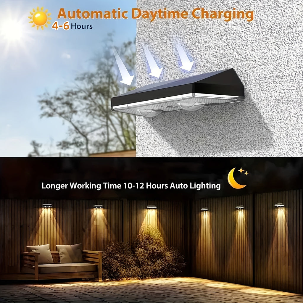 Solar Fence Accent Lights with Nine Lighting Modes, Listed 12-Light Set and Colorful Mode-24LEDs Option for Outdoor Walls, Railings, Patios and Deck Decor